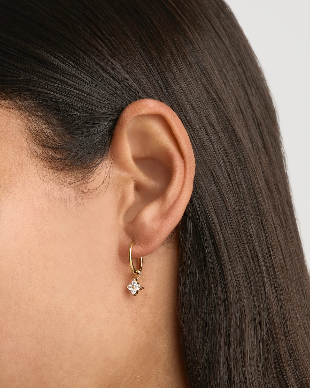 18k Gold Vermeil Crystal Bloom Hoops