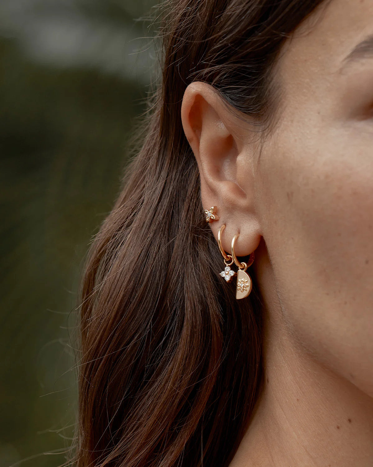 18k Gold Vermeil Crystal Bloom Hoops