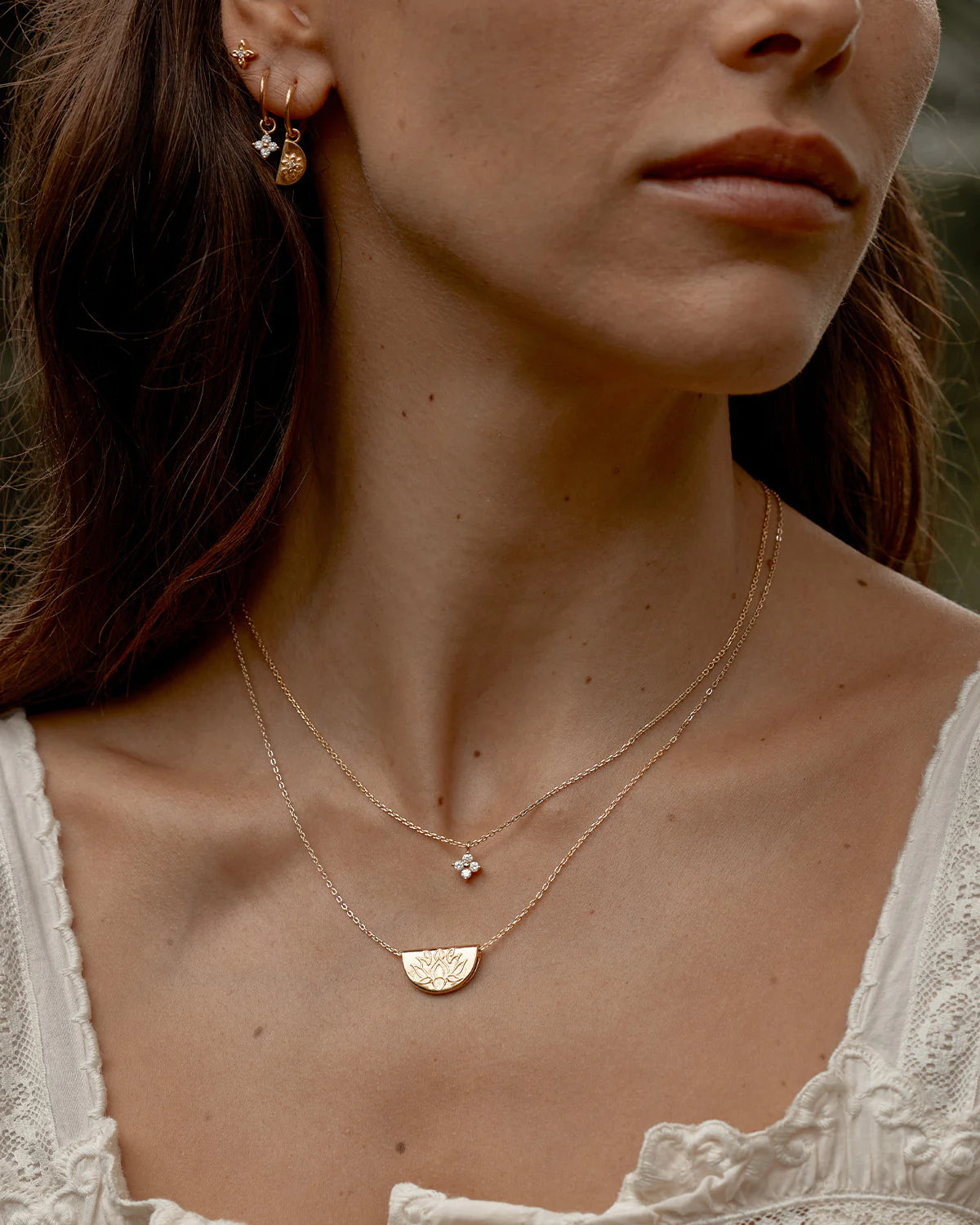 18k Gold Vermeil Crystal Bloom Hoops