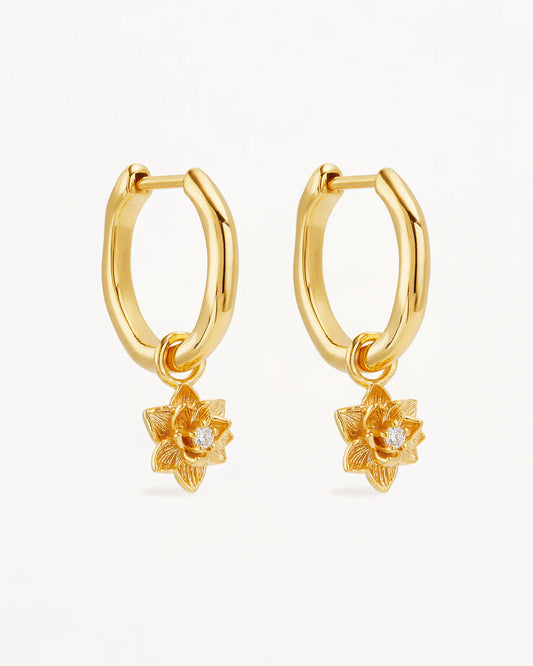 18k Gold Vermeil Bloom Within Lotus Hoops