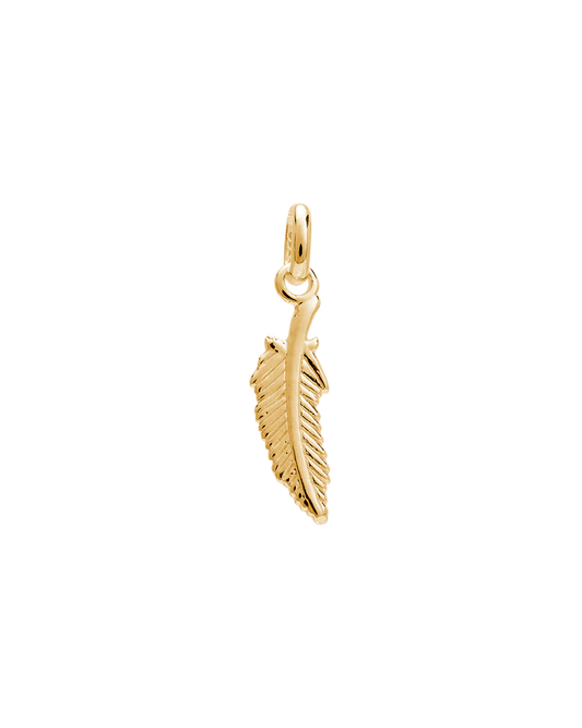 FEATHER CHARM - YELLOW GOLD PLATED