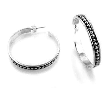 EARRINGS OXI DOTTED HOOPS