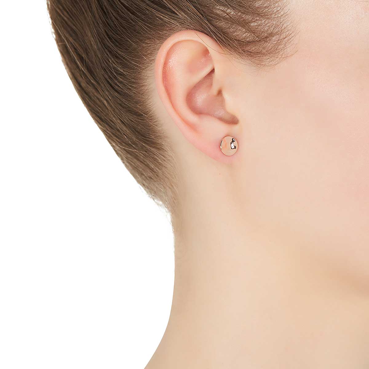 DOUBLE BEAT STUD EARRING (ROSE GOLD PLATED)