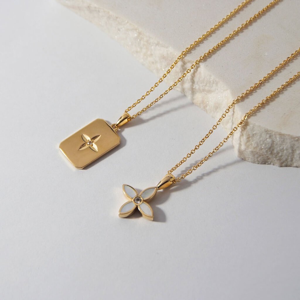 DESERT FLOWER FLORAL NECKLACE - GOLD