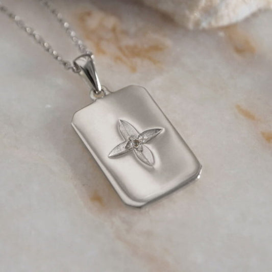 DESERT FLOWER RECTANGLE NECKLACE