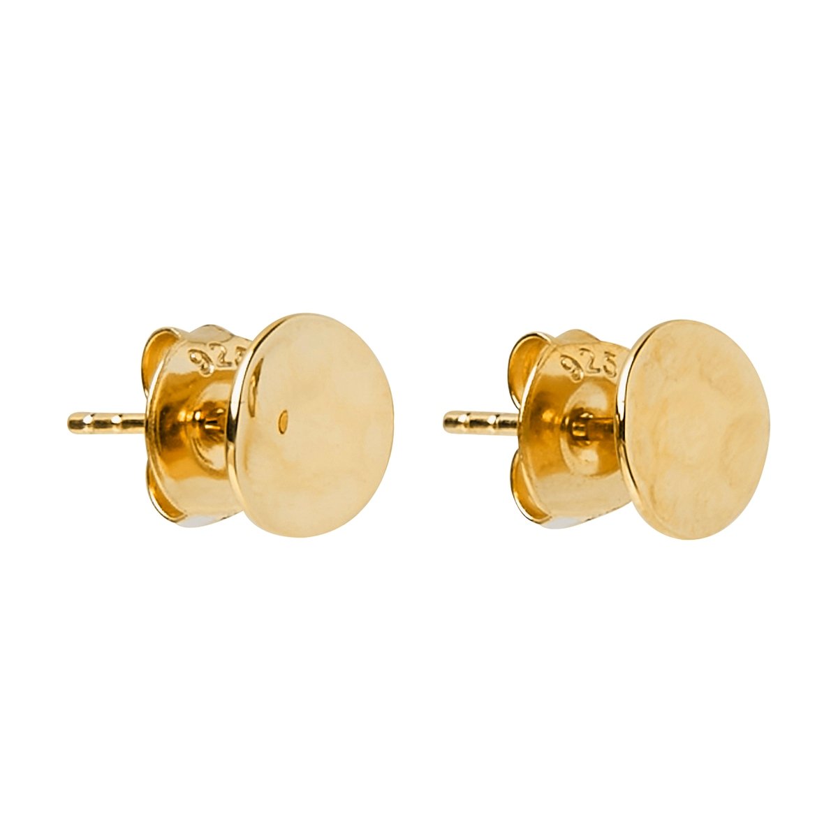 DOUBLE BEAT YELLOW GOLD STUD EARRING