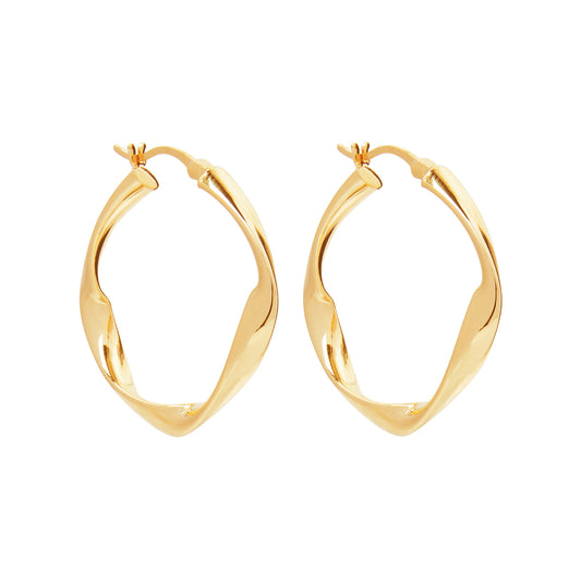 GARDEN OF EDEN HOOP EARRINGS (YELLOW GOLD PLATED)