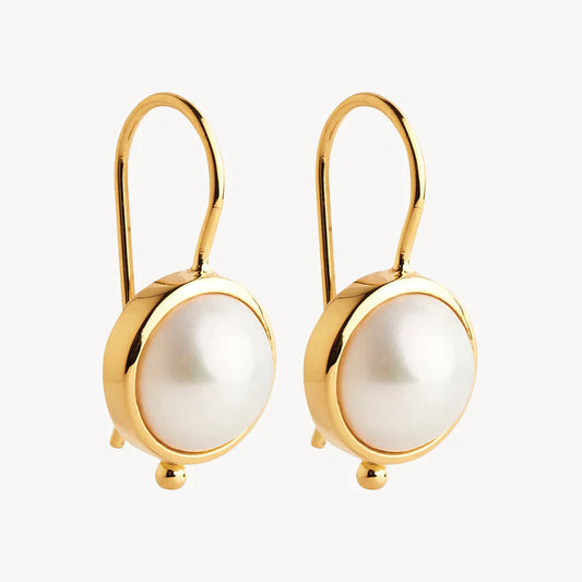 GARLAND PEARL EARRINGS GOLD