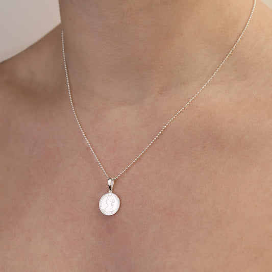 FINE BALL CHAIN NECKLACE WITH MINI COIN