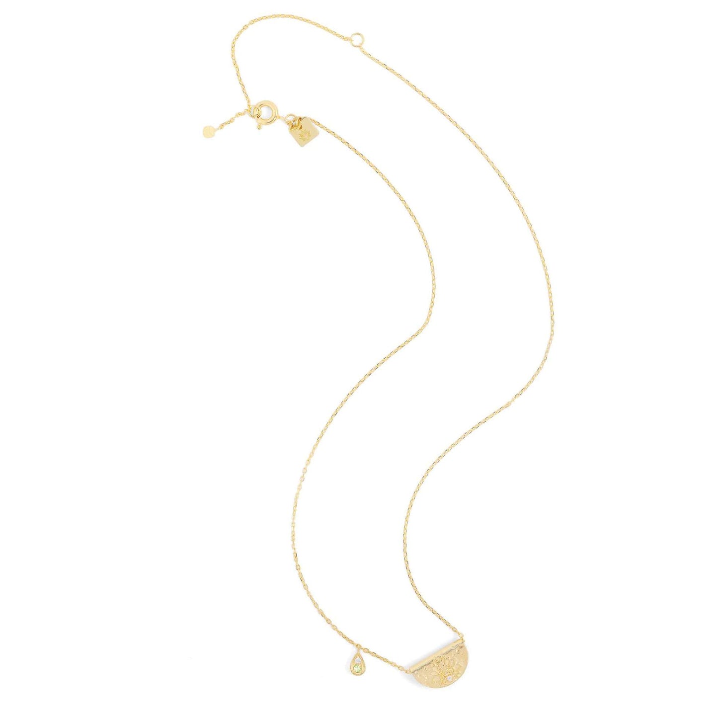 GOLD LOTUS BIRTHSTONE NECKLACE - AUGUST