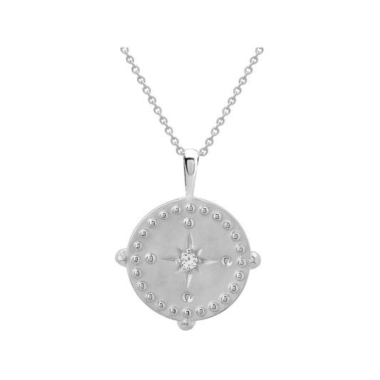 PENDANT DISC NECKLACE IN SILVER