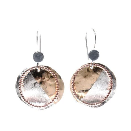 EARRINGS CIRCLE GOLD HALF MOON