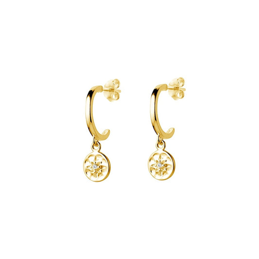 GOLD PLATED HALF HOOP / CZ