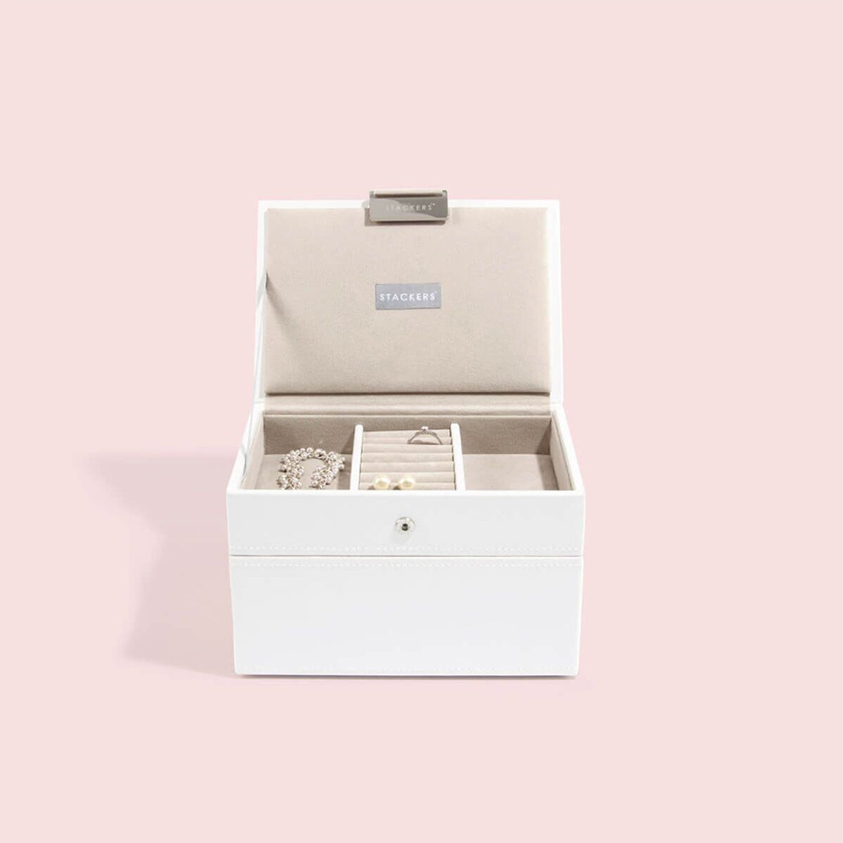 WHITE SET 2 MINI JEWELLERY BOX