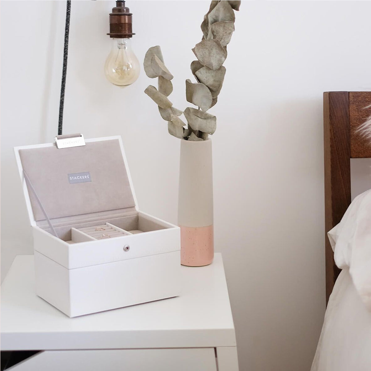 WHITE SET 2 MINI JEWELLERY BOX