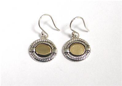 EARRINGS OVAL BRASS DETAILED DROP