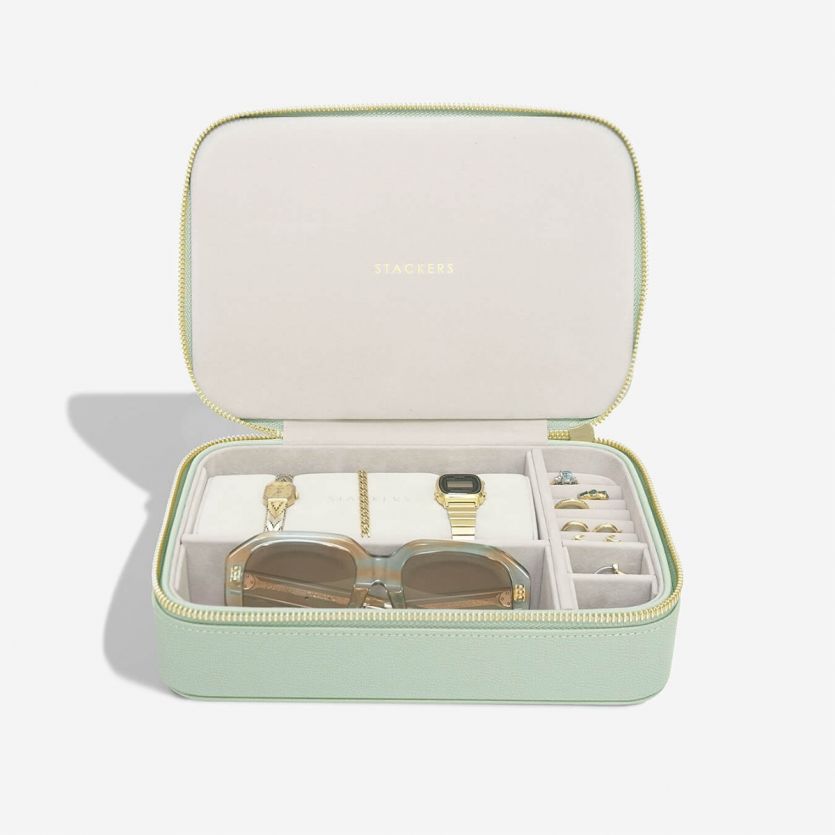 Sage Green Jewellery Travel Box