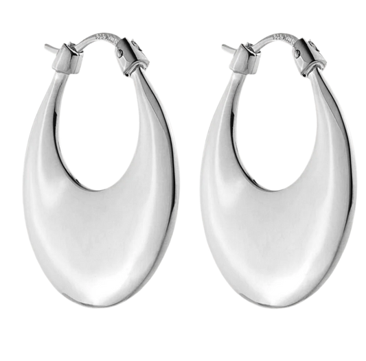 CRESENCE HOOP EARRINGS (STERLING SILVER)