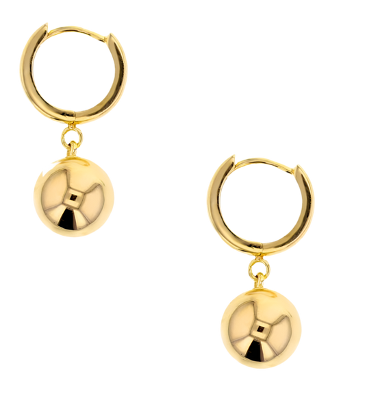 9CT GOLD EUROBALL HUGGIE DROP