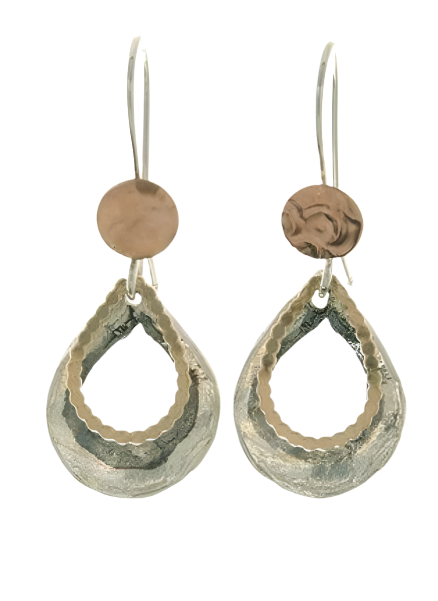 TEARDROP EARRINGS ROSE GOLD HOOKS HANDMADE
