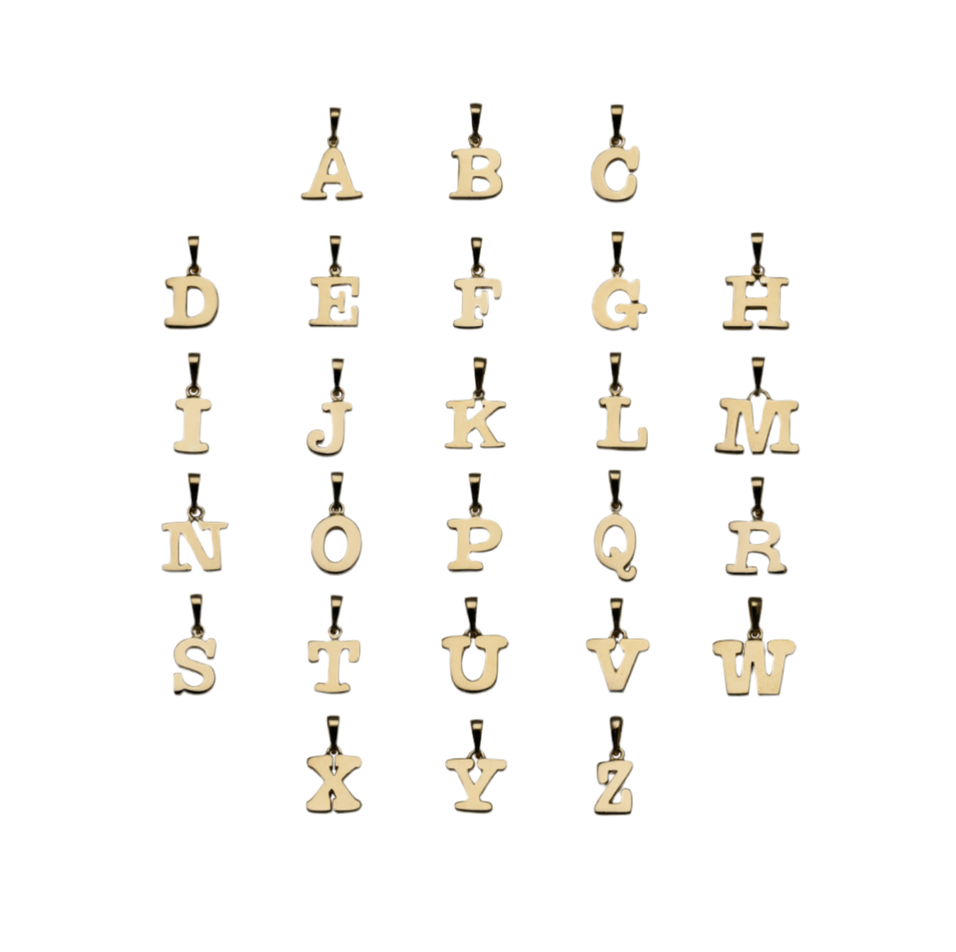 SMALL INITAL NECKLACE VT LUXE - 9CT YELLOW GOLD