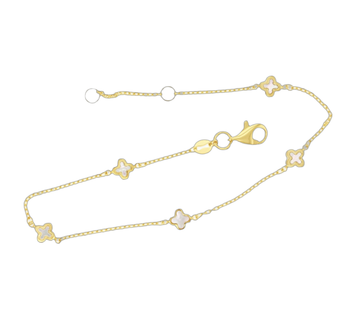 9CT GOLD MINI CLOVER BRACELET
