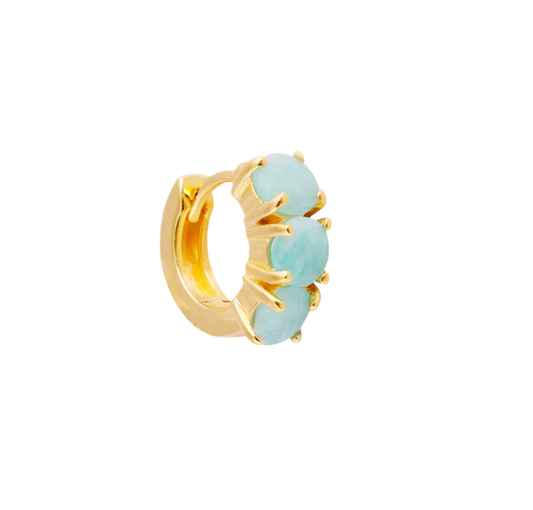 AMAZONITE HUGGIES - GOLD