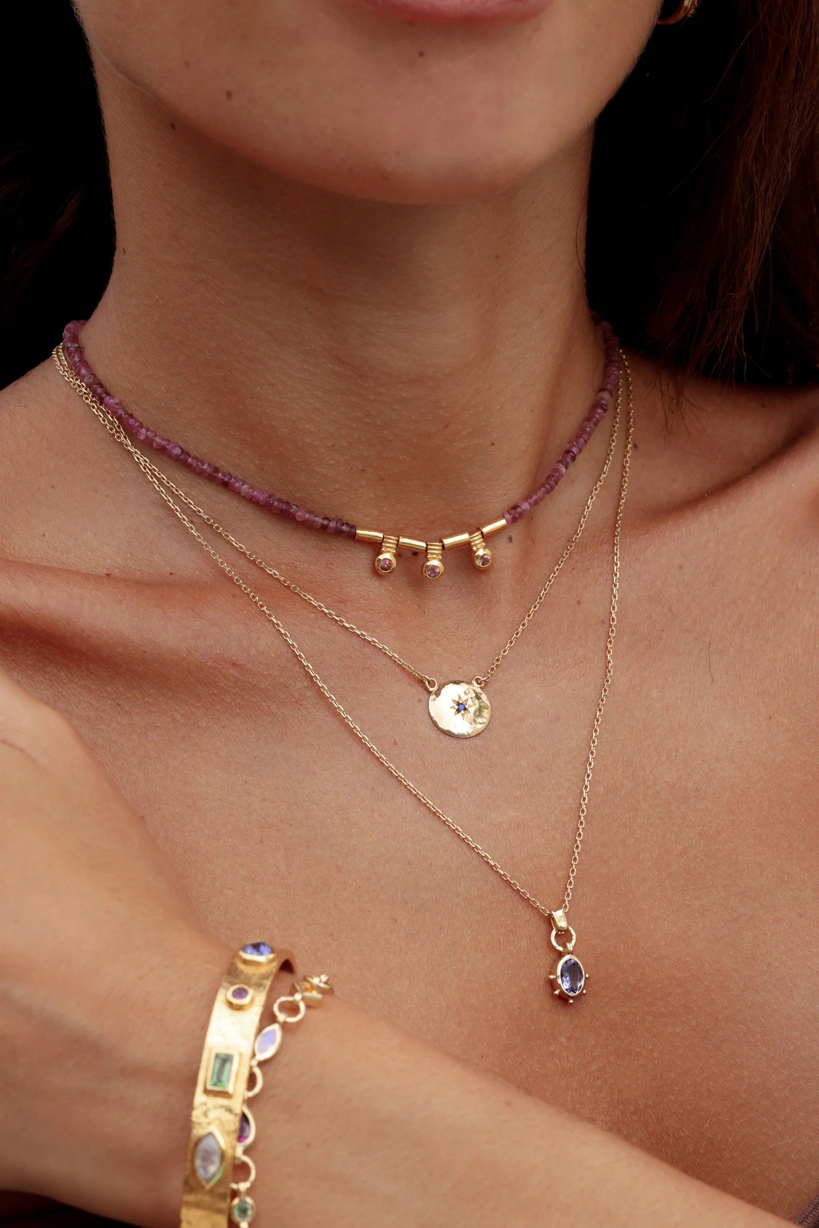 Gia Iolite Necklace gold plated