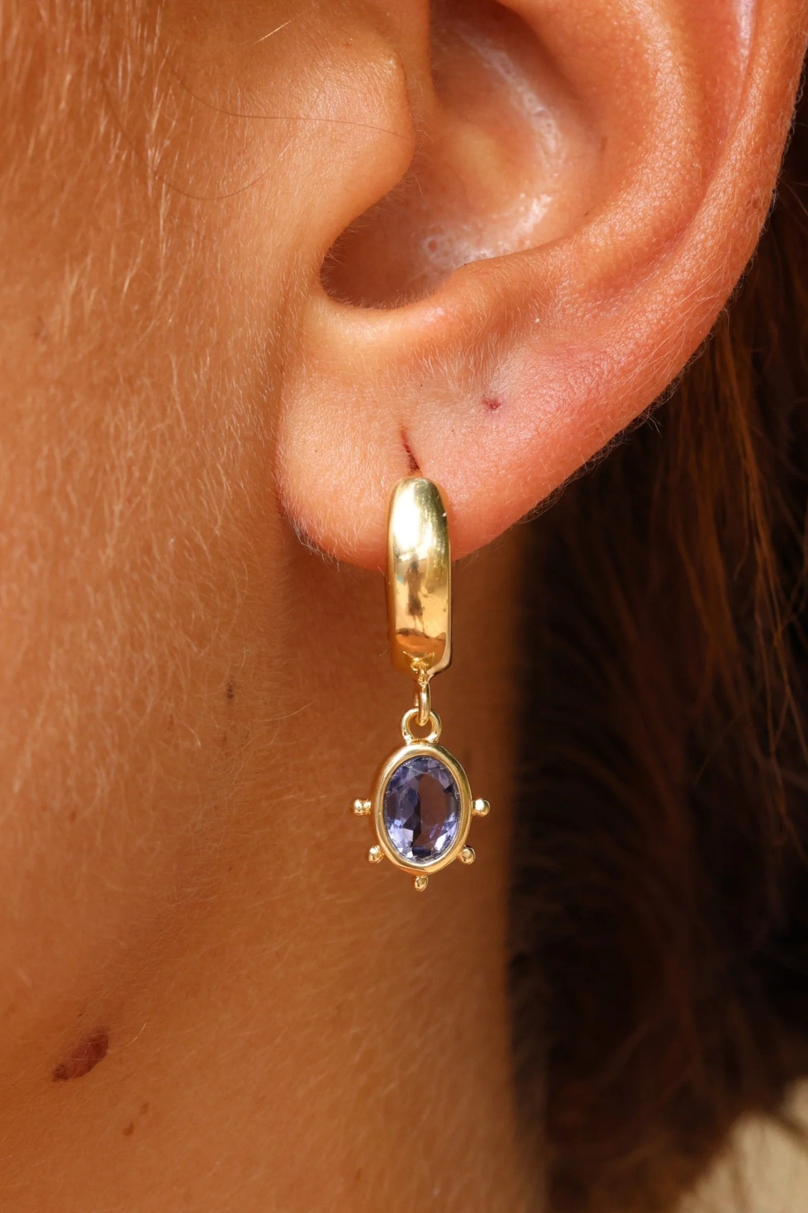 Gia Iolite Gold Plated Earrings