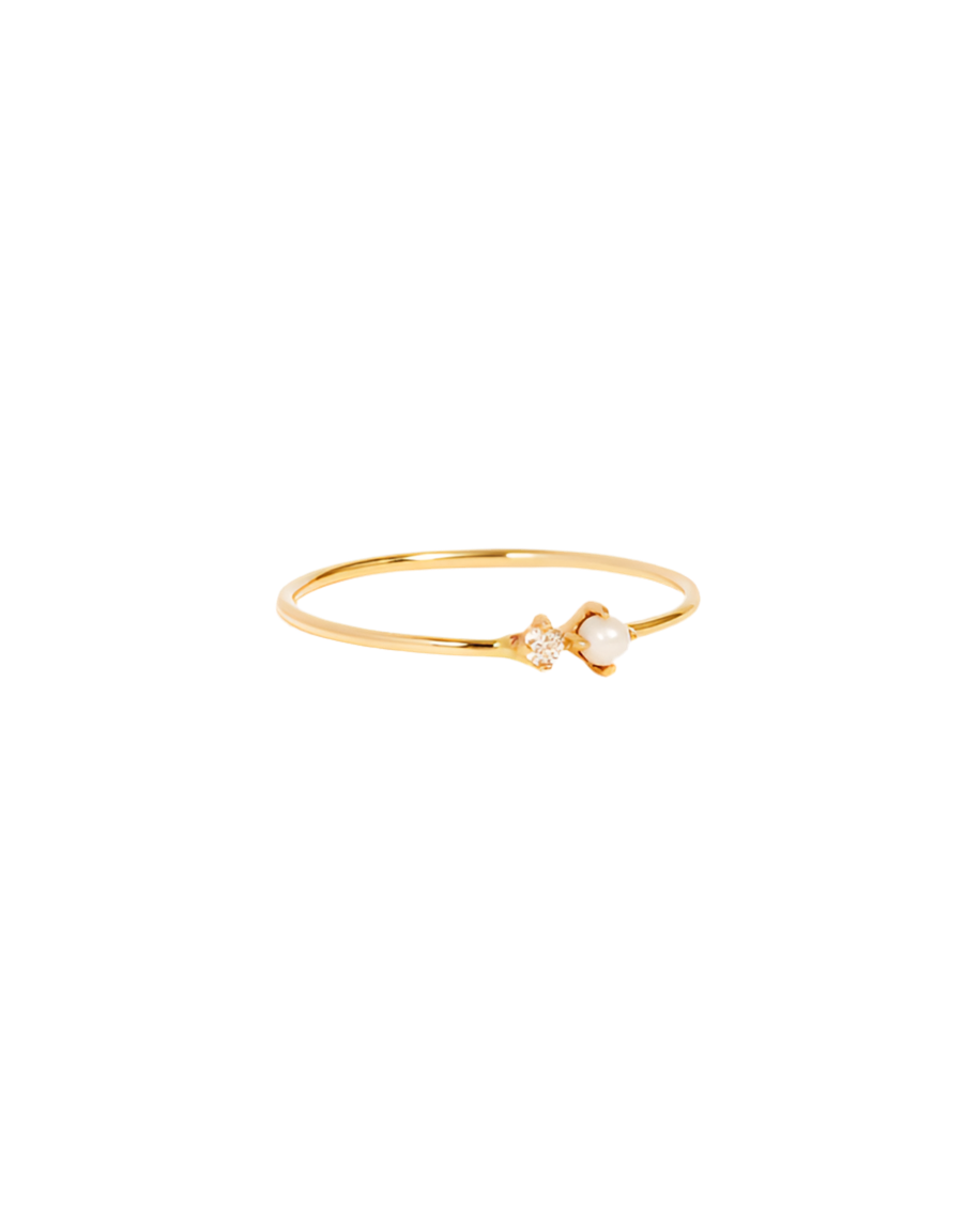 14k Solid Gold Light Of The Moon Diamond Ring