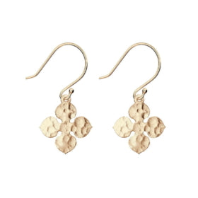 BEATEN CLOVER ROSE GOLD DROP EARRINGS