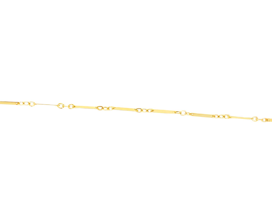 9CT GOLD FINE FLAT BAR BRACELET