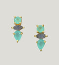 AQUA CHALCEDONY AND LABRADORITE STUDS