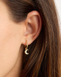 18k Gold Vermeil Waning Crescent Hoops