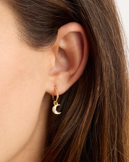 18k Gold Vermeil Waning Crescent Hoops