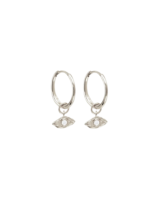 STERLING SILVER I AM PROTECTED HOOPS