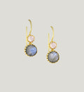 ROSE QUARTZ AND LABRADORITE CIRCLE DROPS