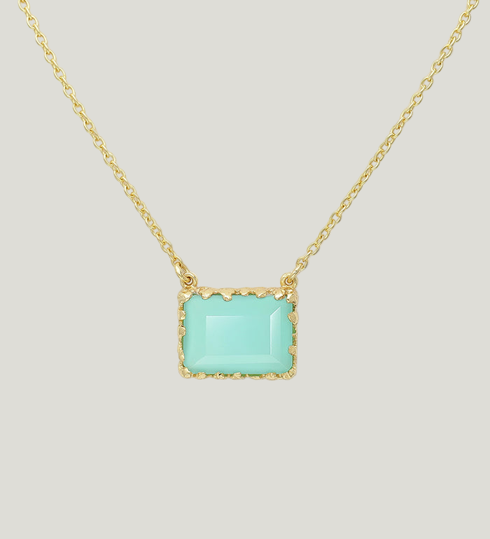 AQUA RECTANGLE NECKLACE