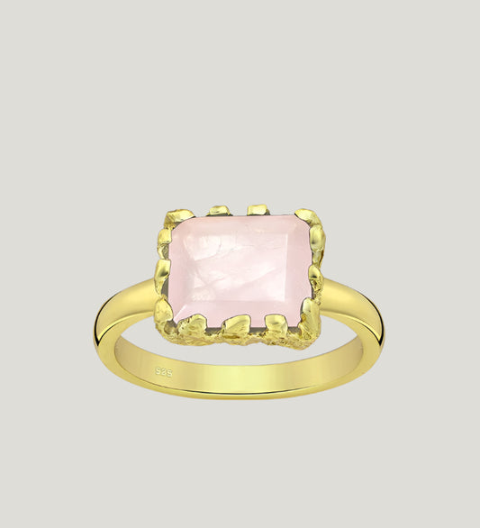 ROSE QUARTZ COCKTAIL RING