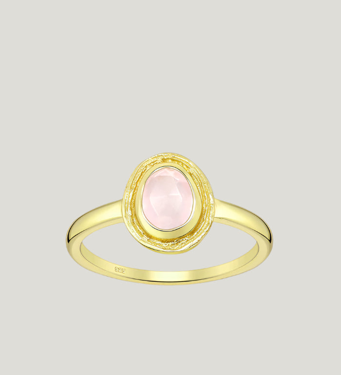 ROSE QUARTZ OVAL RING