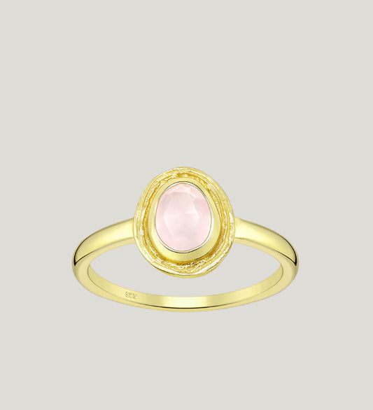 ROSE QUARTZ OVAL RING