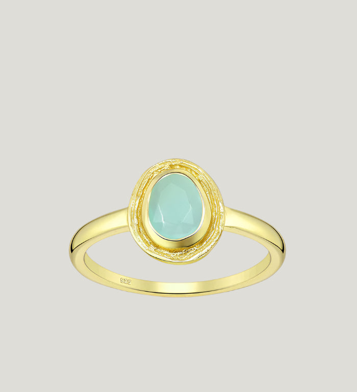 AQUA CHALCEDONY OVAL RING