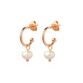 ROSE GOLD HALF HOOP WITH PEARL