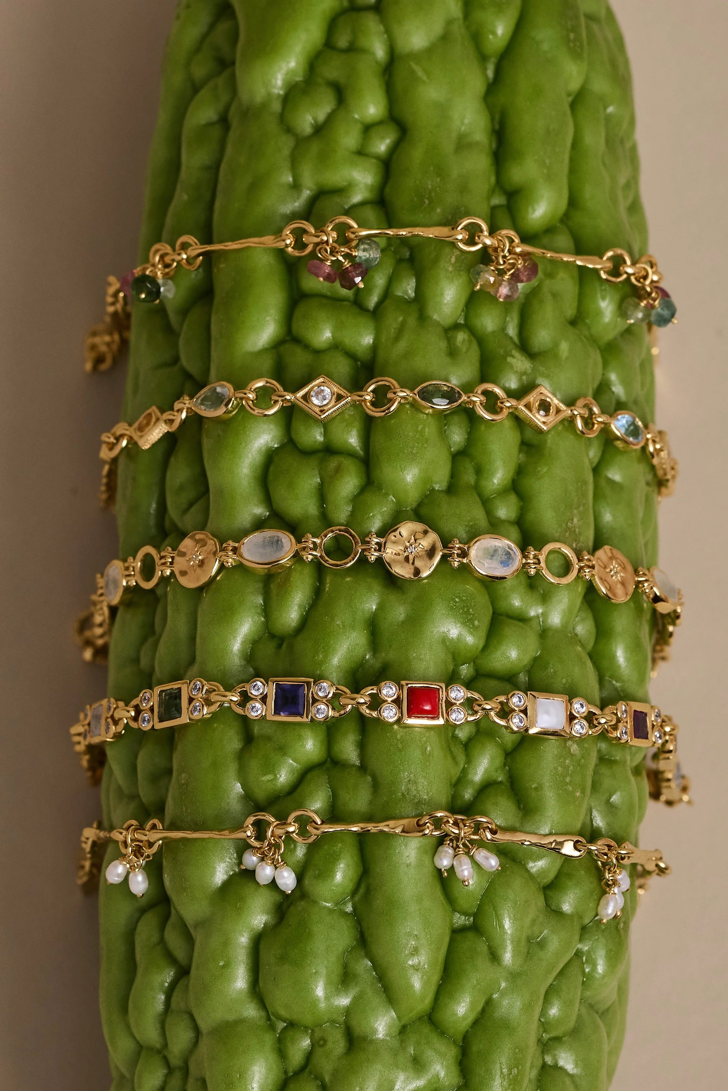 Celestial Moonstone Gold Bracelet
