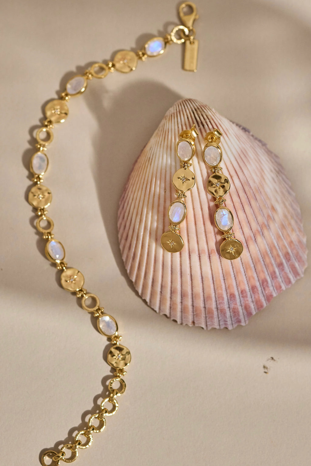 Celestial Moonstone Gold Bracelet