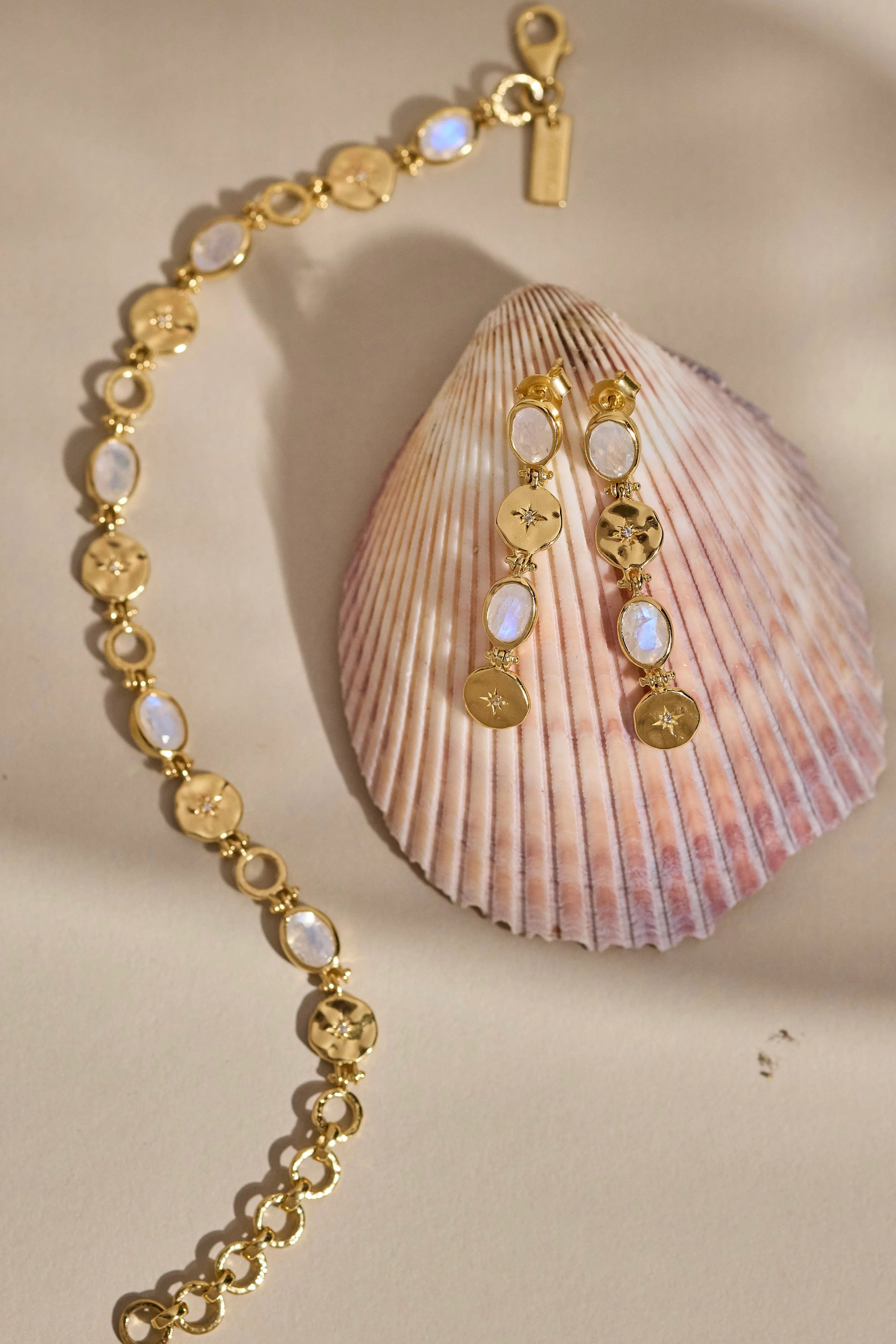 Celestial Moonstone Gold Bracelet