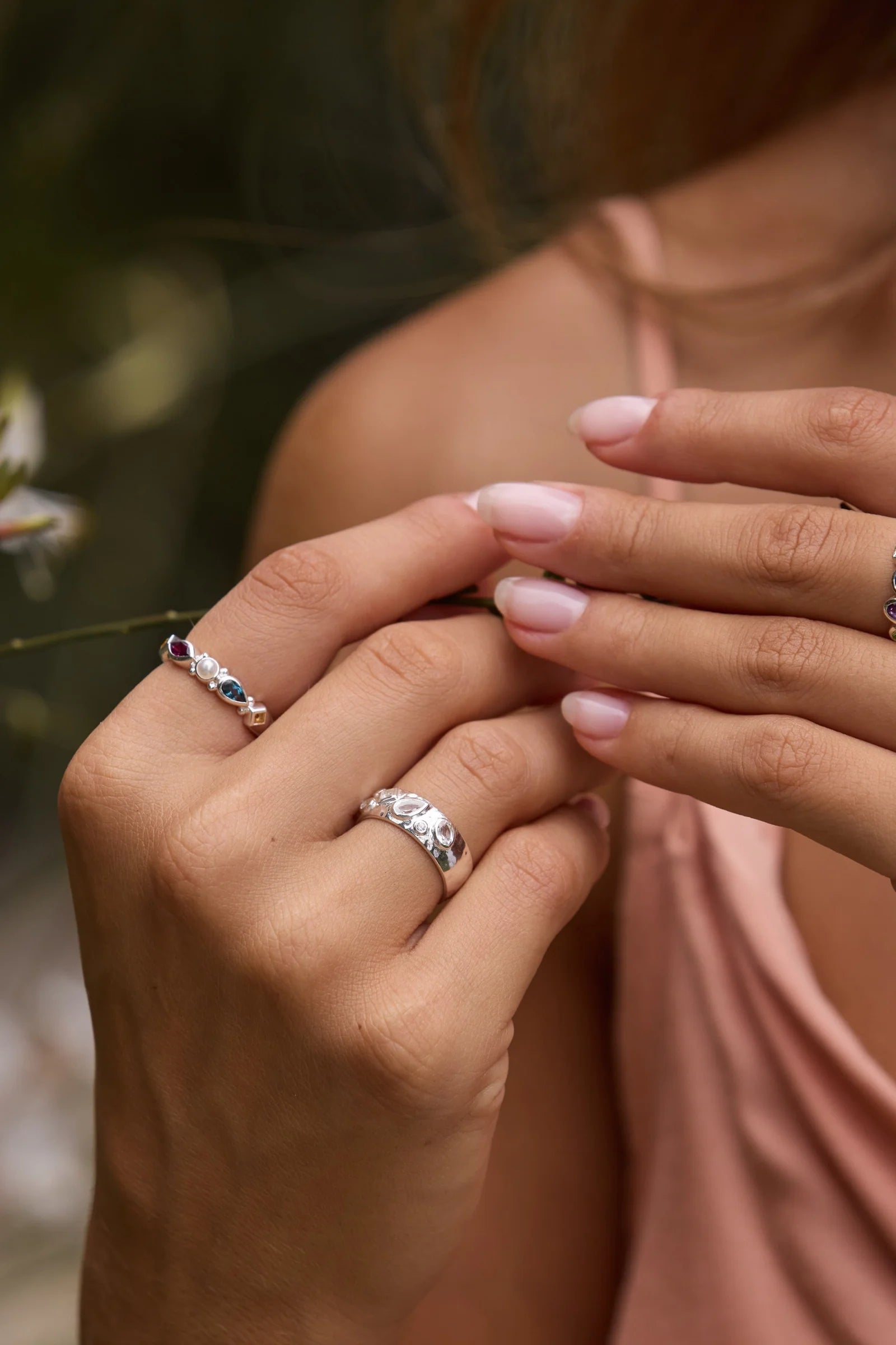 Piper Cluster Silver Ring