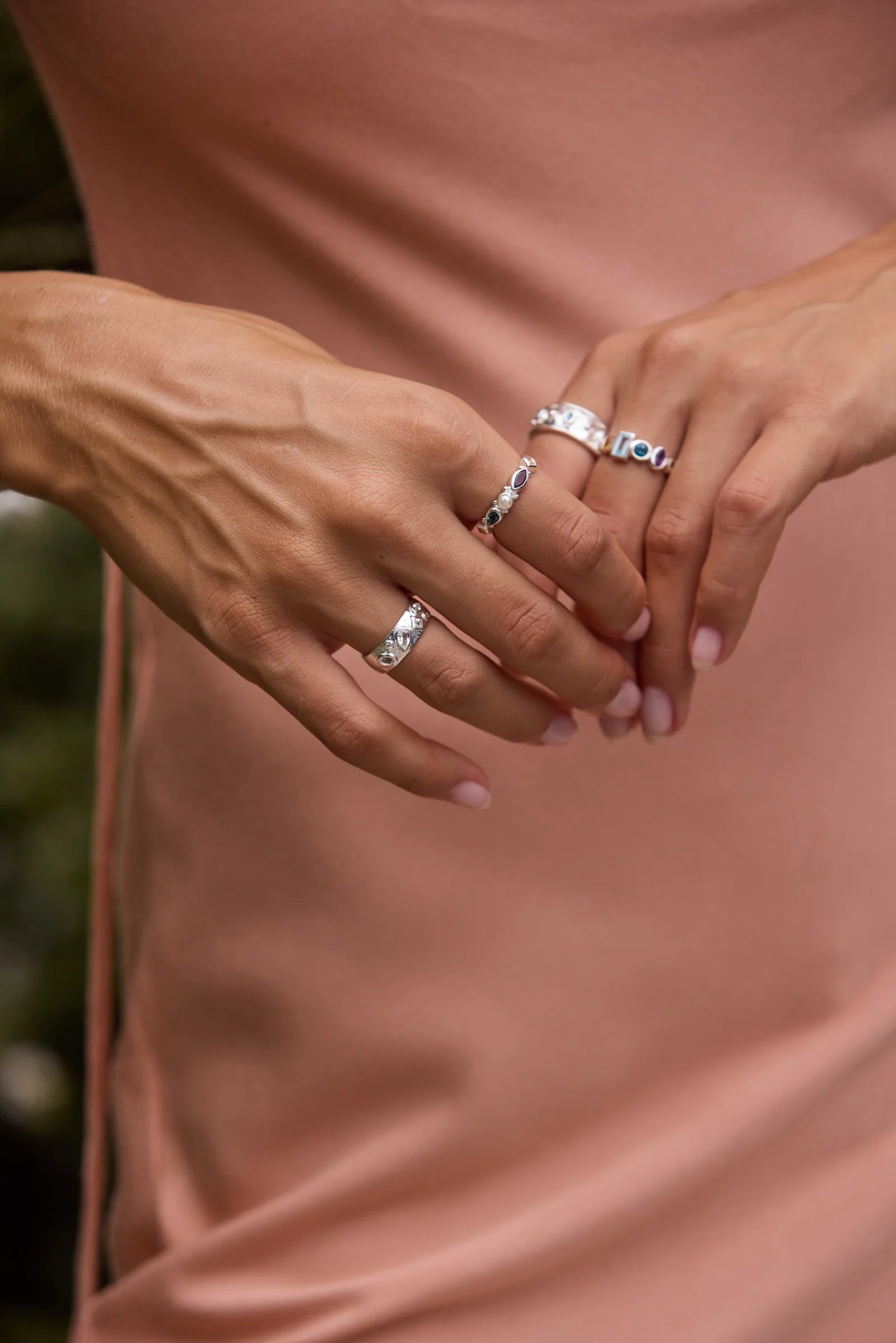 Piper Cluster Silver Ring