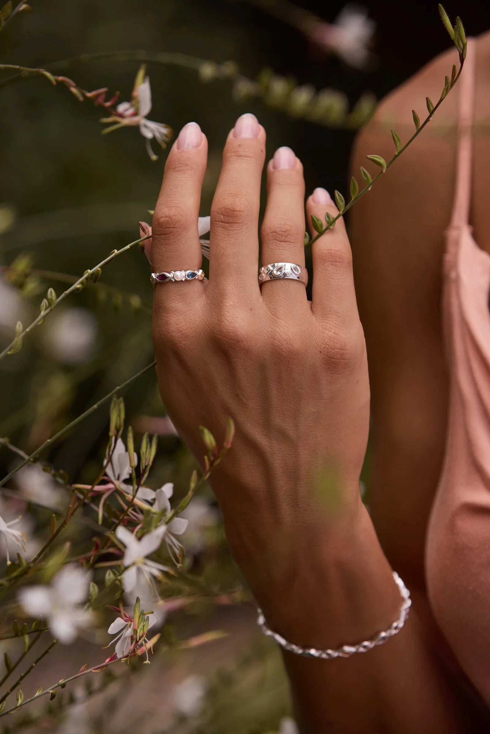 Piper Cluster Silver Ring