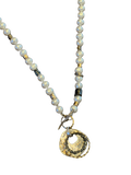 LAYERED TEXTURED HANDMADE PENDANT WITH FRESH WATER PEARLS